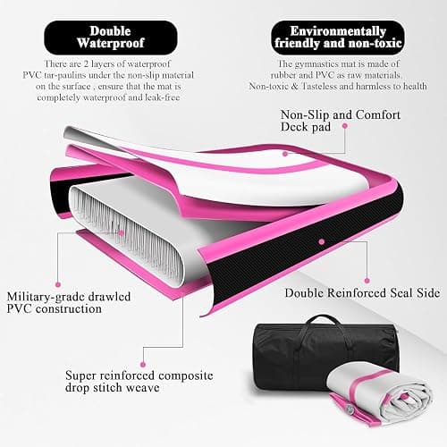Estgora Tumbling Mat Inflatable Gymnastics Mat, Air Tumble Track Gymnastic Training Mat 20ft 16ft 13ft 10ft For kids Home Use Gym Cheerleading with Electric Pump thumbnail 3