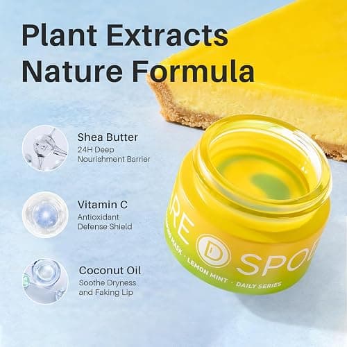 SPODARE 3-in-1 Dual-Color Sleeping Lip Mask Set – Blueberry, Grape and Lemon, Hydration & Repair for Dry Cracked Lips, Infused with Vitamin C, Lip Moisturizer for Nourishing Lips, 1.26 Fl Oz thumbnail 3