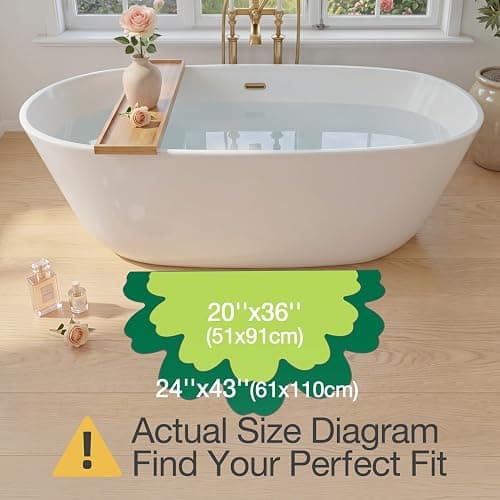 LUMI Floral Bathroom Rug, Absorbent Non Slip Bath Mat, 20"x36" | Sunflower, Soft Plush Microfiber, Quick Dry, Washable Yellow Bath Mats for Shower Floor, Sink Bathtub, Bedroom, Kids Room thumbnail 2