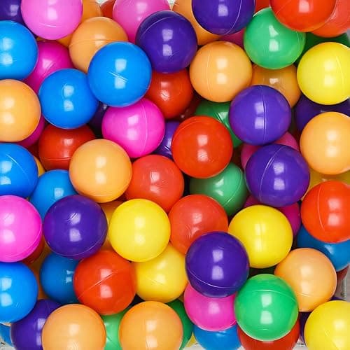 Hovenlay Ball Pit Balls Phthalate Free BPA Free Crush Proof Plastic - 7 Bright Colors in Reusable Play Toys for Kids with Storage Bag thumbnail 2