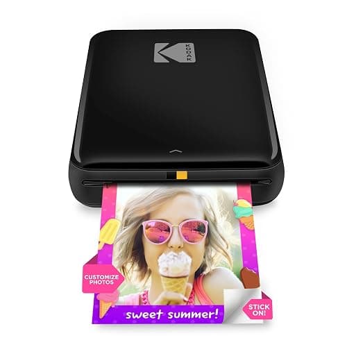 KODAK Step Instant Smartphone Photo Printer - 75 Sheets Bundle - Portable Mini Color Wireless Mobile Printer - Zink 2x3” Sticky-Back Photos - Bluetooth Compatible with Smart Devices - Fun App -Black thumbnail 2