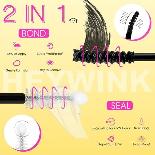 HEYWINK DIY Lash Extension Kit Volume Lash Clusters 40D+50D Individual Lashes Lash Clusters Kit Thick Eyelash Extension Kit Thin Band Lashes Cluster Lash Bond and Seal Tweezers(40D+50D 10-18MM Kit) thumbnail 6