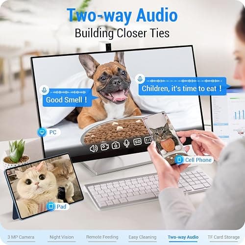 Frienhund Automatic Cat Feeder with 2K Camera: 5G WiFi Automatic Dog Feeder with Night Vision,Cat Food Dispenser with 7L Large Food Storage Container for Multiple Pet,Detachable for Easy Clean -29 Cup thumbnail 6