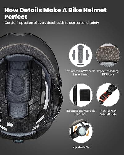 ILM Adult Bike Helmet with LED Front Back Light Bicycle Helmets E3-10L thumbnail 5
