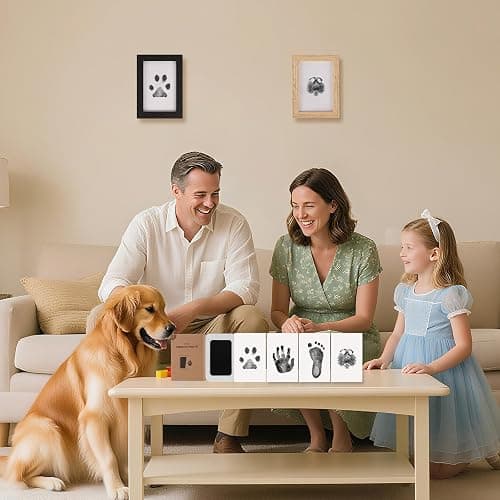 catose Inkless Paw Print Kit for Dogs,Cats & Babies - Clean Touch Dog Nose & Baby Handprint Kit,Mess Free Dog Paw Print Kit,4-Pcs Ink Pads & 2 Wooden Frames - Keepsake Gifts for Pet Lovers,New Moms thumbnail 9