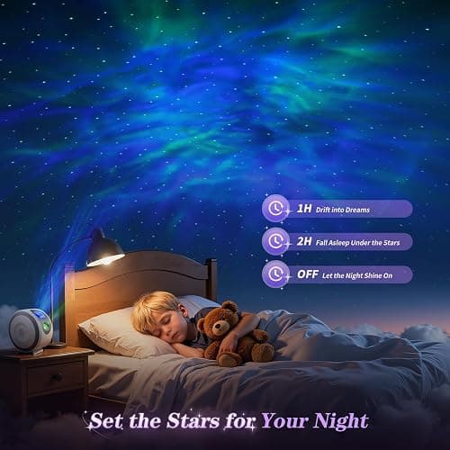 Galaxy Projector, Star Night Light, Star Projector with Timer & Remote Control for Bedroom Decor, Home Theater, Ceiling, Kids Room, Party, Relaxation thumbnail 4