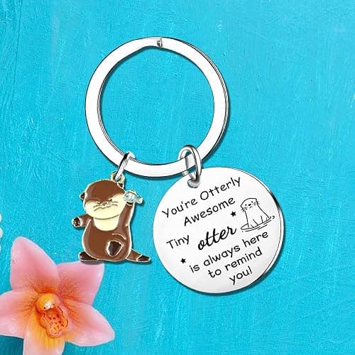 Afowcver Otter Keychain Otter Gifts for Women Men Keychain Gifts for Otters Lovers Funny Otter Gifts Emotional Support Gifts Encourage Gift for Otters Lovers thumbnail 3