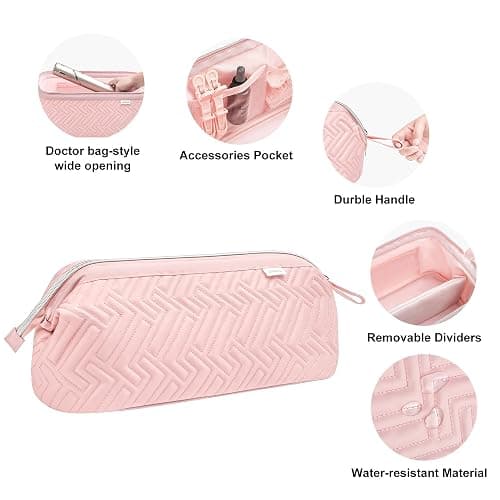 Leudes Hair Tools Travel Bag for Shark Flexstyle Carrying Case Portable Shark Hair Air Wrap Dryer Case Waterproof Dustproof Flat Curling Iron Travel Organizer (Pink) thumbnail 5