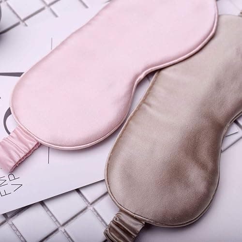 Silk Sleep Mask Light Blocking Luxury 100% Mulberry 19mm Silk Eye Mask Eye Cover Blindfold Ultra Soft Light & Comfy Anti Aging Skin Care with Travel Bag Gift Package thumbnail 6