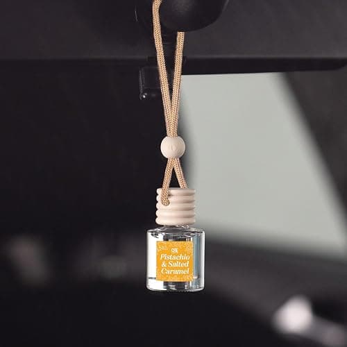 CANDECraftCo Car Air Hanging Fragrance Oil, Car Auto Freshener for Essential Oils, Scents Fragrance Aromatherapy Automobile Diffuser, Long Lasting (Pistachio & Salted Caramel) thumbnail 2