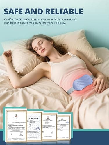 Slimpal Portable Heating Pad for Cramps, AI Heat Safe Chip, Rechargeable Electric Heat Belt for Period Pain Relief, Menstrual Heated Pad Gifts for Women Girl Her, Purple thumbnail 5
