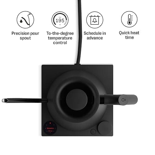 Fellow Stagg EKG Pro Gooseneck Electric Kettle, Brew Timer, 0.9 Liter | To-the-Degree Temp Control, Color LCD, Temp Hold, Stainless Steel, for Pour-Over Coffee & Tea, Quick Heating, Matte Black thumbnail 3