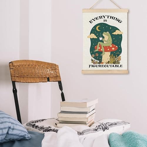 Everything is Figureoutable Inspirational Wall Decor, Rustic Cottagecore Frog Positive Affirmations Canvas Prints Wall Decor for Bedroom Living Room Home, 12x16 Inch thumbnail 4