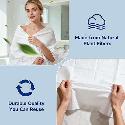 ANKEXIN Disposable Bath Towels 6 Pack, 55" x 27.5" Thick Large Travel Towels Sets, Individually Wrapped, Portable Towels for Travel, Spa, Camping, Hotel Use thumbnail 4