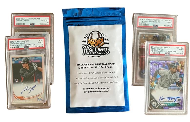 High Cheese Baseball Walk Off Mystery Pack - 2 Cards, 1 PSA Graded & 1 Autograph/Relic Ungraded thumbnail 5