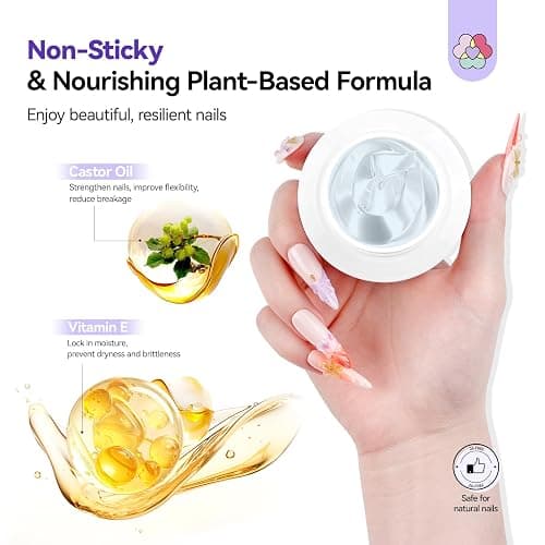 SAVILAND Pro Solid Builder Nail Gel for Nails with 30 g Rhinestone Glue Gel: 30 Days Long Lasting Clear 3D Nail Gel for Nail Extension Nail Art Salon - 2pcs thumbnail 6