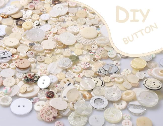 Tnstk 650 Pcs Round Resin Buttons - Assorted 2 & 4 Hole Buttons for Sewing, Crafts & DIY Projects (Shell) thumbnail 3