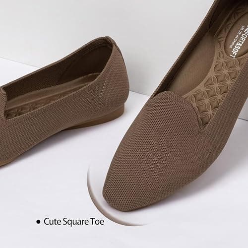 Frank Mully Women's Knitted Square Toe Flats Comfortable Loafer Shoes Office Work Shoes Lightweight thumbnail 3