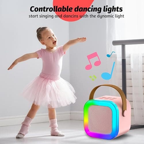 OUTUVAS Kids Karaoke Microphone Machine Toy, 4-12 Years Old Girls Christmas Birthday Gift for Girls, Karaoke Toys Gifts for Girls Ages 4, 5, 6, 7, 8, 9, 10, 12 +Year Old Birthday Party. (Pink) thumbnail 6