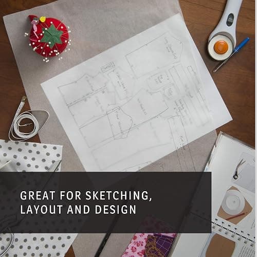 Bienfang Sketching & Tracing Paper Roll, White, 12 Inches x 50 Yards (2-Pack) - for Drawing, Trace, Sketch, Sewing Pattern thumbnail 5