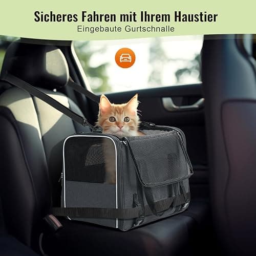 Trasportino per Cani e Gatti, Morpilot Gabbietta Morbida per Animali Domestici, Borsa portabile o a Tracolla in Tessuto da Trasporto Confortevole, Borsa Ripiegabile Viaggio Sull' Aereo thumbnail 7