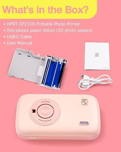 HPRT CP2100 Portable Photo Printer for iPhone & Android, 2 * 3 Instant Color Mini Printer, Bluetooth 5.0, Type-C Charging, Dye-Sublimation Tech, Initial 10 Sheets Included thumbnail 10