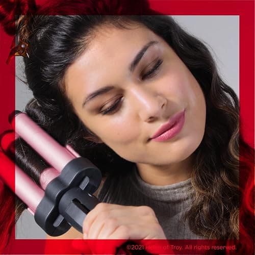 Revlon 3 Barrel Jumbo Hair Waver | Long-Lasting, Natural Looking Waves, (Pink) thumbnail 3