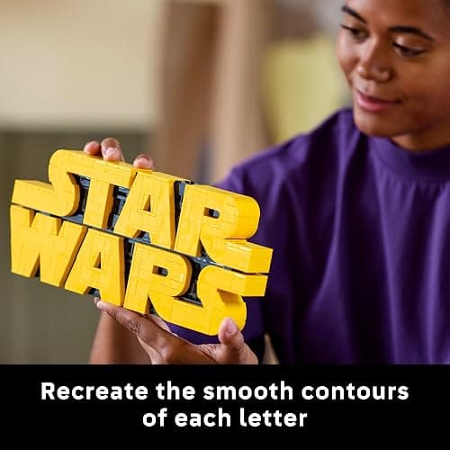 LEGO Star Wars Brick-Built Star Wars Logo - Building Set for Adults 18+ - Star Wars Gift Idea for Birthdays - Collectible DIY Model Kit - Home Decor Idea for Fans of The Movie Series - 75407 thumbnail 4