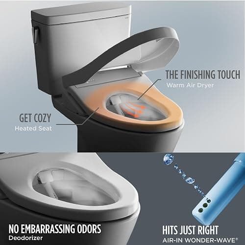 TOTO® WASHLET®+ S7A Electronic Bidet Toilet Seat with EWATER+® Bowl and Wand Cleaning, Auto Open and Close Contemporary Lid, Elongated, Cotton White - SW4736AT40#01 thumbnail 6