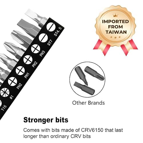 MULWARK 11pc Right Angle Screwdriver 1/4 Mini Ratchet Wrench Close Quarters Pocket Screwdriver Set with High Torque & Low Profile- EDC Tool with 90 Degree Mini Offset Reversible Drive Handle thumbnail 3