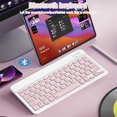 NOOX Bluetooth Keyboard for iPad A16 11th 10th Generation, iPad Pro 13/12/11/10/9/8/7 inch, iPad Air 13/11th Gen, iPad mini Tablets, etc. - Slim Wireless Portable Travel Office Computer Accessories thumbnail 4