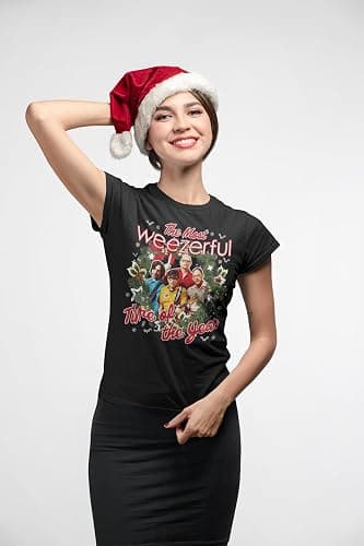 American Classics Weezer Band The Most Weezerful Time of The Year Christmas Shirt Adult Short Sleeve T Shirt Black thumbnail 2