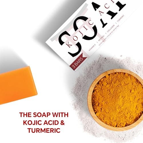 ORIENTLEAF Kojic Acid Soap, Turmeric Soap Bar for Dark Spots, Fresh Citrus Scent, Gentle for Face and Body Wash with Vitamin C, Shea Butter, Retinol, Stocking Stuffers, Christmas Gifts(3 PACK) thumbnail 5