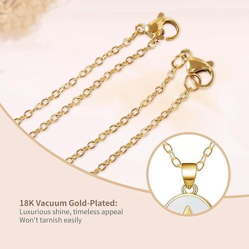 PNNY AMDA Initial Necklace for Women: 18K Gold Plated Nature Shell Pendant – Letter Necklace for Women Trendy Jewelry Gifts thumbnail 3
