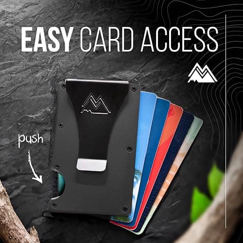 Mountain Voyage Co Minimalist Wallet for Men - Slim RFID I Scratch Resistant, Matte Black Credit Card Holder & Money Clip, Easily Removable Money & Cards, Mens Wallets thumbnail 5