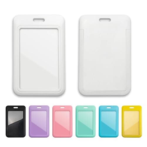 1 Pcs Sliding ID Badge Holder with Clear Window White ID Card Protector Pouch for Office School ID Credit Cards Proximity Key Cards Driver’s Licenses and Passes - Image 1