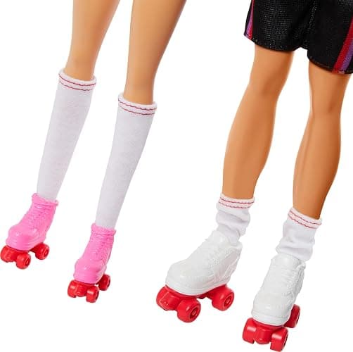 Barbie Fashionistas Set with 2 Fashion Dolls & 6 Accessories, Ken Roller-Skating Fashion Dolls, 65th Anniversary Collectible thumbnail 5