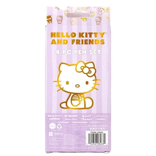 Horizon Group USA Hello Kitty & Friends 4-Piece Pen Set, My Melody, Kuromi, School and Office Supplies, Stationery thumbnail 9