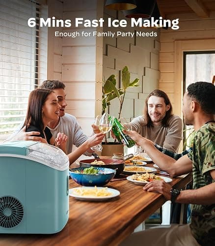 Silonn Nugget Ice Maker Countertop, Pellet Ice Machine with Self-Cleaning Function, Sonic Ice Maker Produces 33lbs of Chewable Ice in 24 Hours, Ideal for Home Kitchen and Office (Green) thumbnail 3
