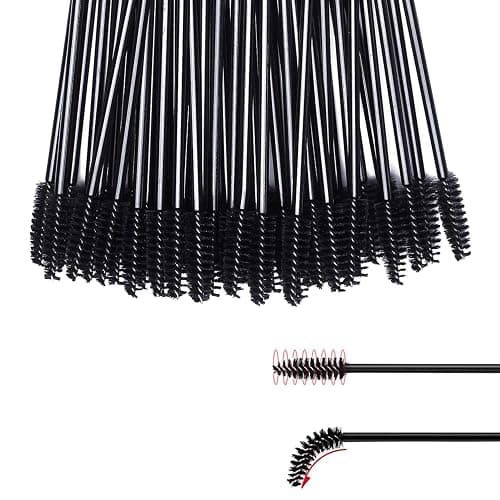GUMIKE 100 Pcs Disposable Eyelash Mascara Brushes for Eye Lashes Extension Eyebrow and Makeup (Black) thumbnail 5