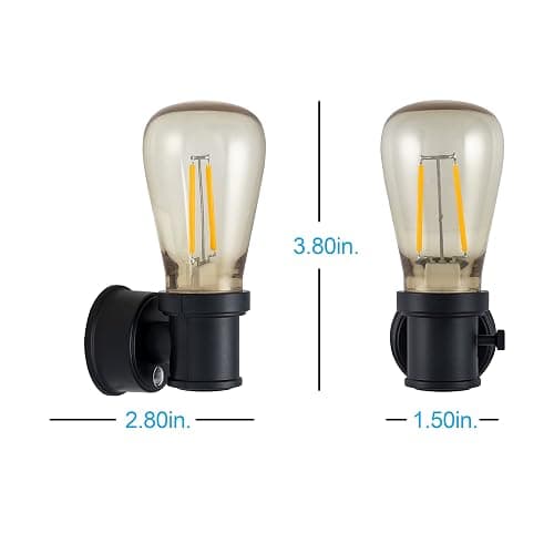 GE Vintage LED Edison Night Light, Plug-in, Dusk to Dawn, Farmhouse Decor, Mood Lighting, Home Decor, Ambient Lighting, LED Lights for Bedroom, Bathroom, Kitchen, Hallway, Black, 2 Pack, 71349 thumbnail 2