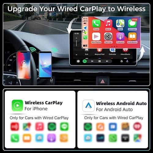 Wireless CarPlay Adapter 2026 Upgraded,CarPlay & Android Auto 2-in-1, Mini USB Design for Cars with Wired CarPlay,Fast Auto-Connect,Plug & Play,for Apple iOS 10+, Android 11+ Version thumbnail 4