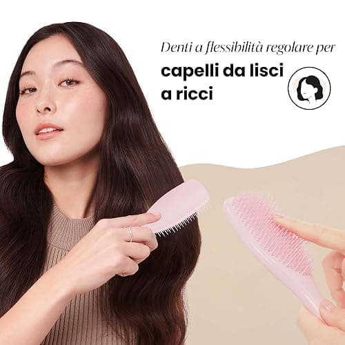 Tangle Teezer Ultimate Detangler - Districa i capelli bagnati e asciutti - Anti-rottura e scioglinodi. Design con setole a doppio livello - Spazzola adatta a tutti i tipi di capelli - Rosa Cipria thumbnail 3