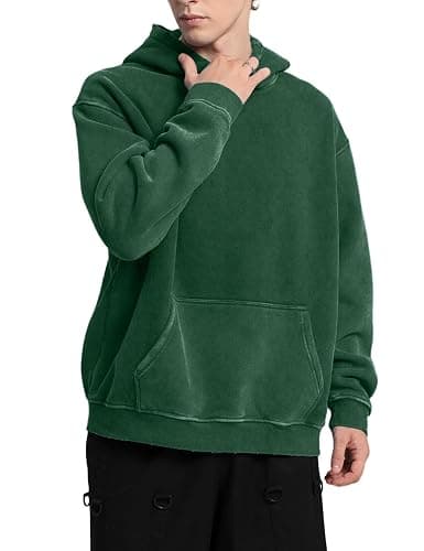 FAIABLE Mens Hoodies Oversized Unisex Acid Wash Hoodie Heavyweight Fleece Vintage Cotton Sweatshirt Men Women Streetwear thumbnail 3