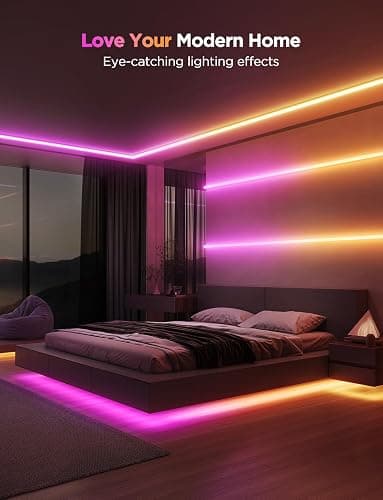 Govee RGBIC LED Strip Lights 32.8ft with Covers, Smart Lights Work with Alexa and Google Assistant, LED Diffuser Channel with LED Lights for Bedroom, Skirting Lines, Studio, Cabinet thumbnail 8