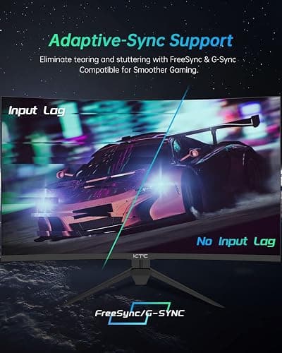 KTC 27 inch Gaming Monitor, 1440P Curved Monitor, 180Hz, 144Hz, 2K, 1500R, 1ms, FreeSync/G-Sync Compatible, DisplayPort/HDMI/USB, Ultrawide PC Vesa/Wall Mount Computer Monitor, H27S17 thumbnail 5