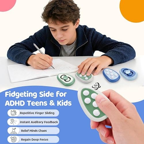 Fidget Toys Adults Stress Relief: 4 Pack Fidget Stone - Sensory Calming Desk Toys for Teens Kids with ADHD Autism - Office Tension Relief Focus Tool thumbnail 4