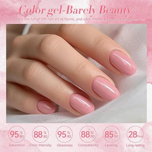 Born Pretty Nude Pink Gel Nail Polish Netural Gel Polish Spring Summer Valentine's Day Nail Art Manicure Collection 6PCS thumbnail 4