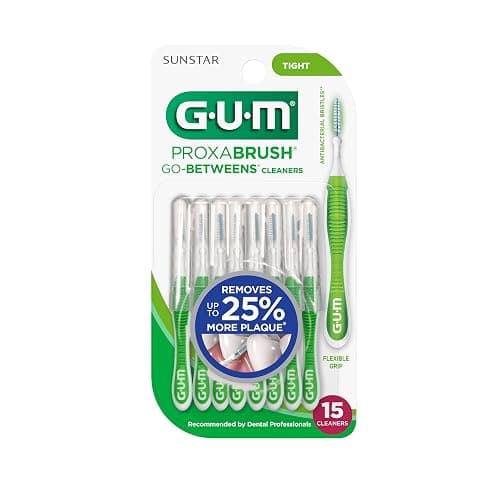 GUM Proxabrush Go-Betweens - Tight - Interdental Brushes - Soft Bristled Dental Picks for Plaque Removal Health - Safe for Braces & Dental Devices, 15 Count thumbnail 8