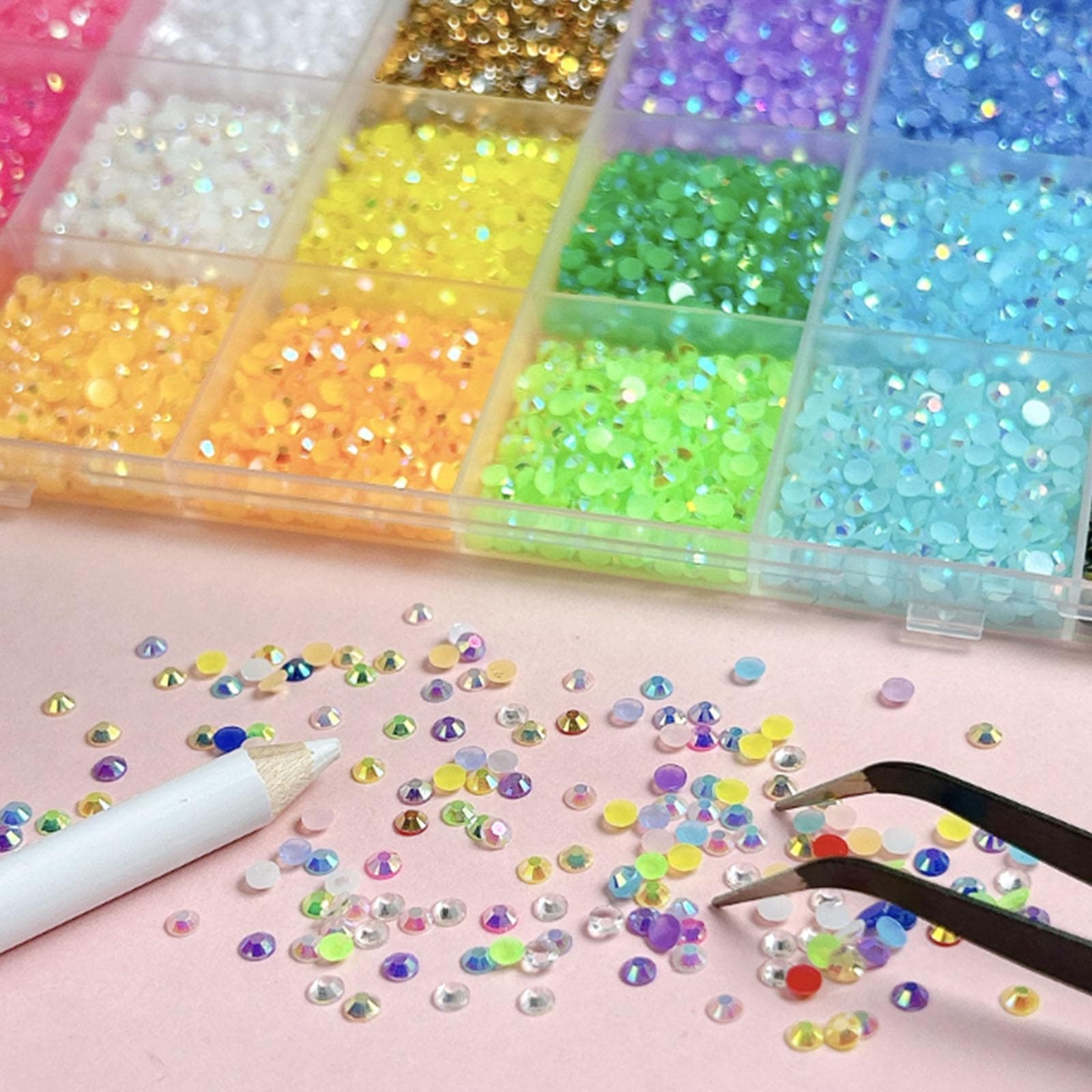 2026 New Bedazzling Kit 24/32/40 Colors, 3mm Flatback Resin Rhinestones for Crafts, Bedazzler with Glue for Nail Gems, DIY Shoes, 1 Colors=800 Pcs (24) thumbnail 2